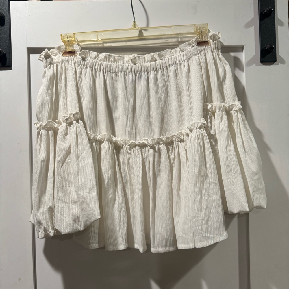 White Ruffled Blouse by Petal Roz - Picture 3 of 4